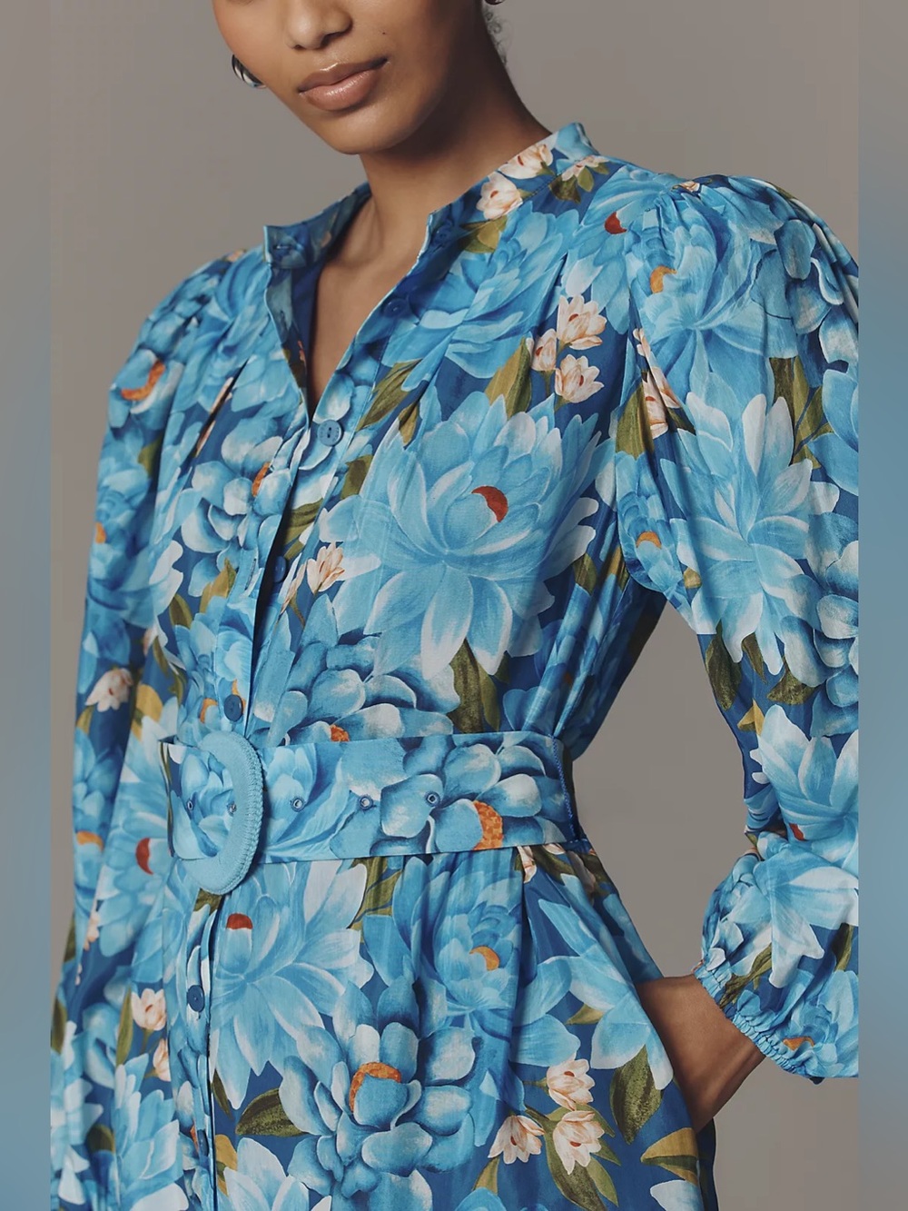 NWT Farm Rio x Anthropologie Long-Sleeve Mini Swing Dress - Picture 3 of 4